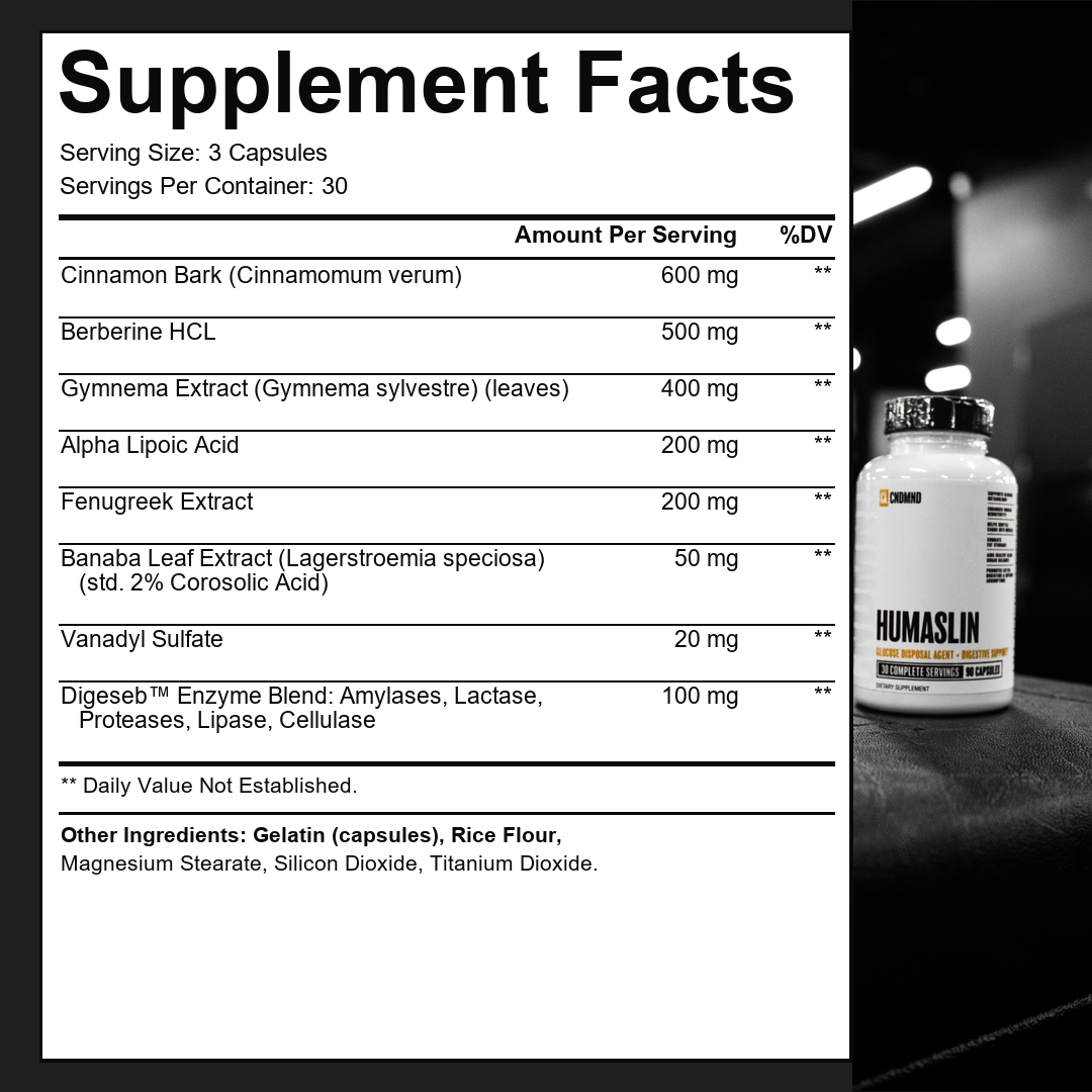 HumaSlin Glucose Disposal Agent + Digestive Support Fat Burner Condemned Labz