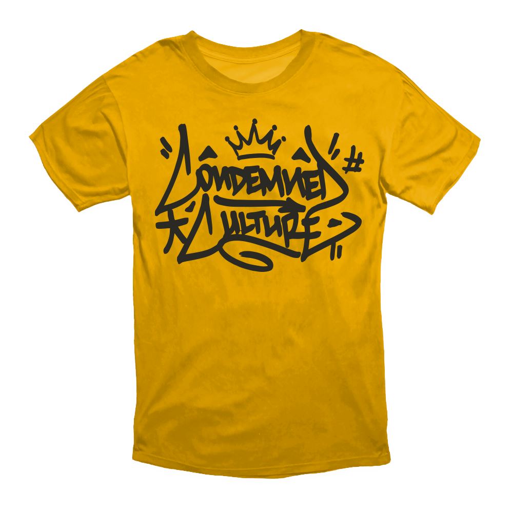 GRAFFITI TEE APPAREL Condemned Labz GOLD SMALL 