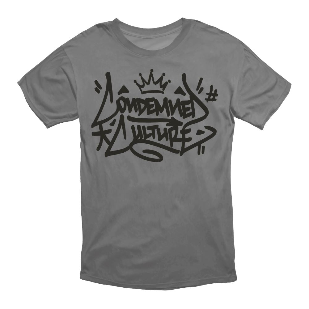 GRAFFITI TEE APPAREL Condemned Labz GRAY SMALL 