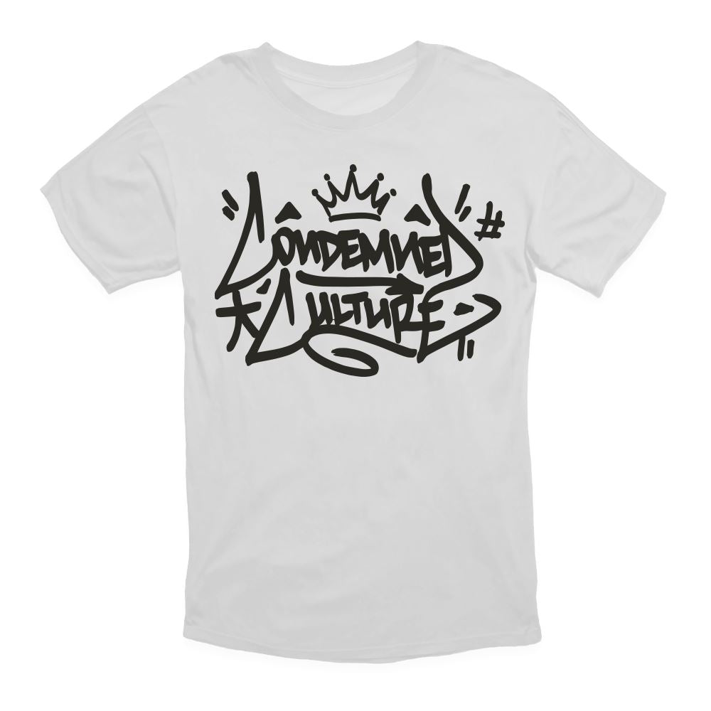 GRAFFITI TEE APPAREL Condemned Labz WHITE SMALL 