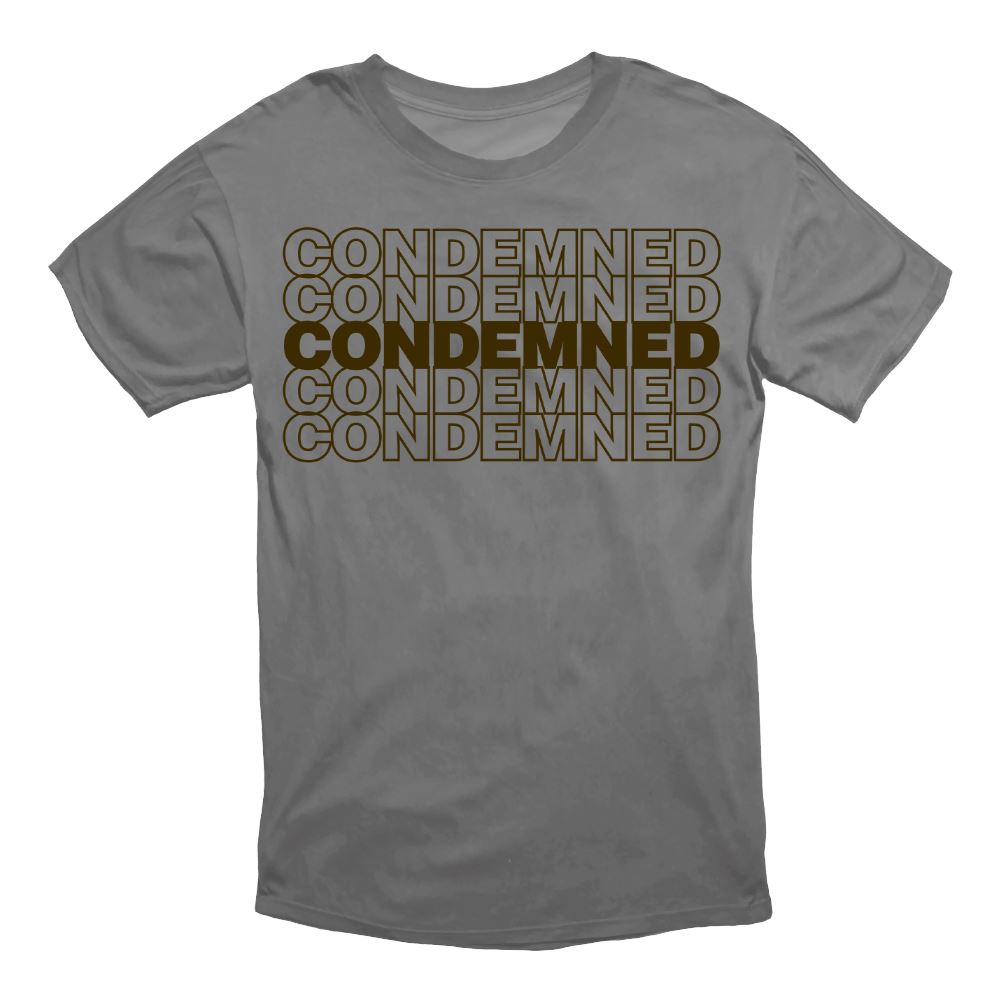 STACKED STENCIL LOGO APPAREL Condemned Labz GRAY SMALL 