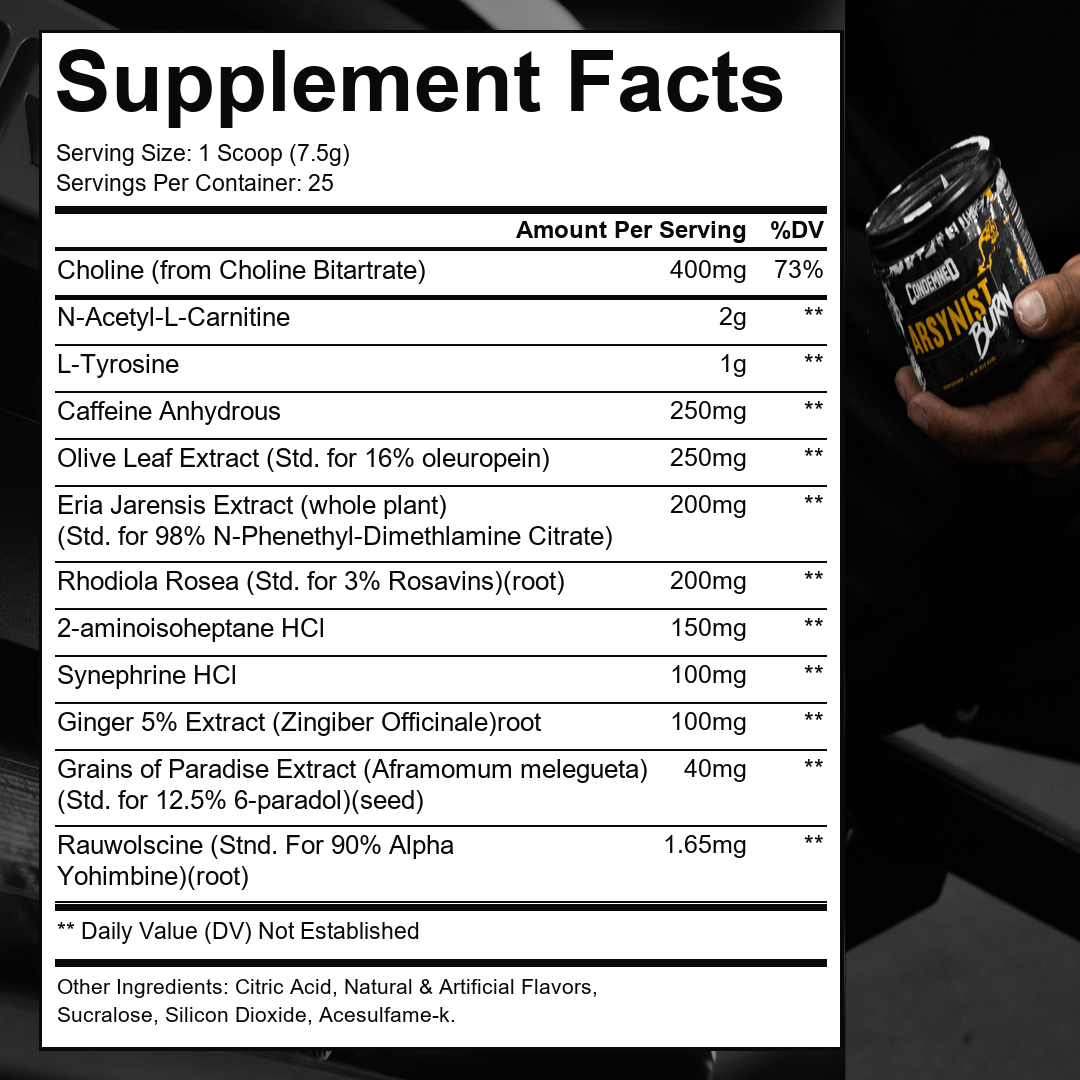 Arsynist Burn Extreme Fat Burner Fat Burner Condemned Labz 