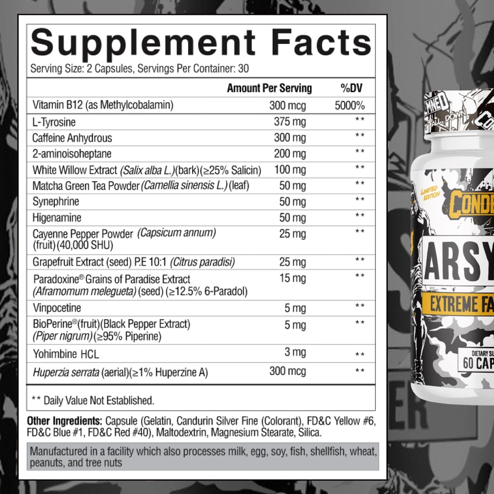 Arsynist Extreme Fat Burner Fat Burner Condemned Labz 