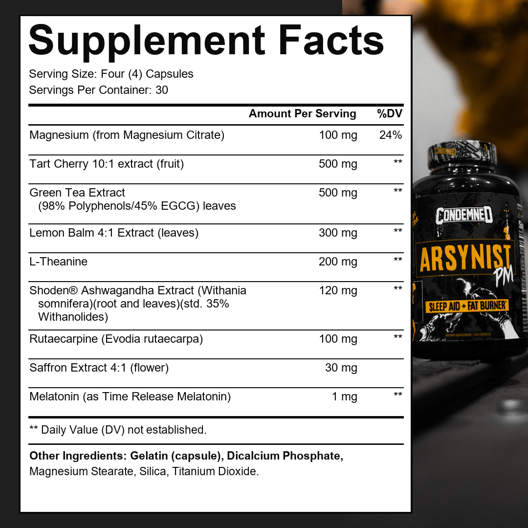 Arsynist PM Sleep Aid + Fat Burner Fat Burner Condemned Labz 