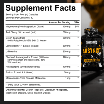 Arsynist PM Sleep Aid + Fat Burner Fat Burner Condemned Labz 