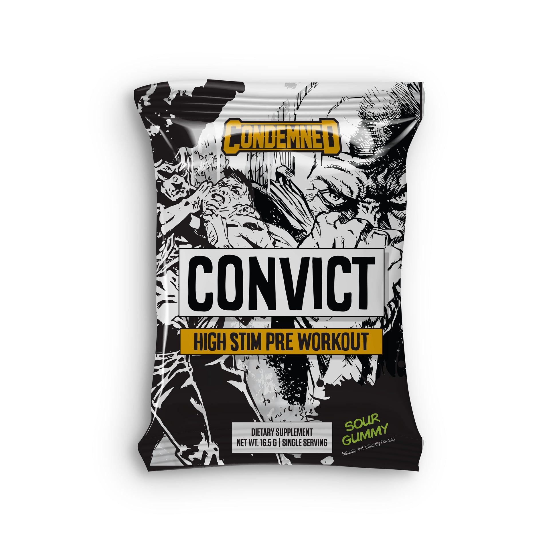 Convict Extreme Pre-Workout Samples Condemned Labz Sour Gummy 
