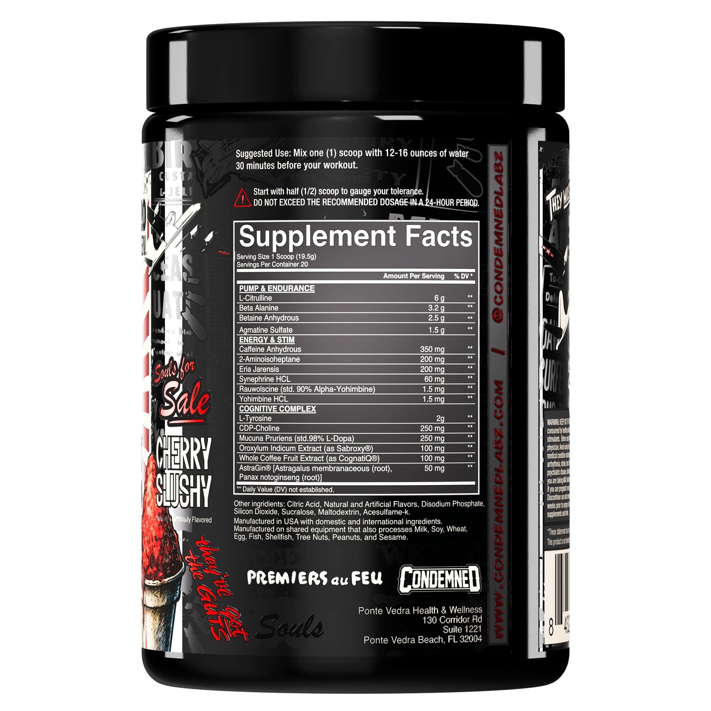 SOULS 4 SALE CHERRY SLUSHY PRE-WORKOUT | LIMITED EDITION Pre workout Condemned Labz 