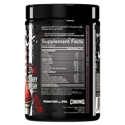 SOULS 4 SALE CHERRY SLUSHY PRE-WORKOUT | LIMITED EDITION Pre workout Condemned Labz 