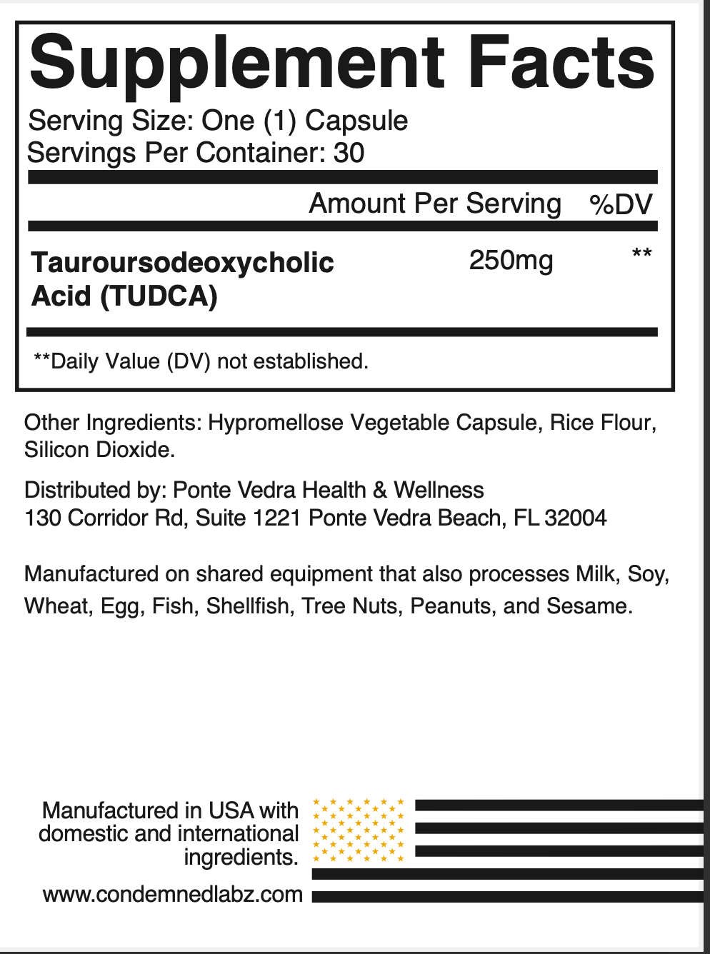 TUDCA INTL Health & Wellness Condemned Labz 