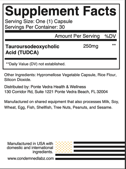 TUDCA INTL Health & Wellness Condemned Labz 